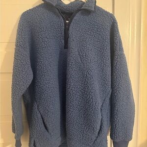 Aerie Cozy Blue Sherpa Pullover